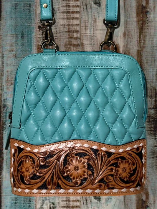 Bayou Country| Quilted Leather Tooled| Crossbody